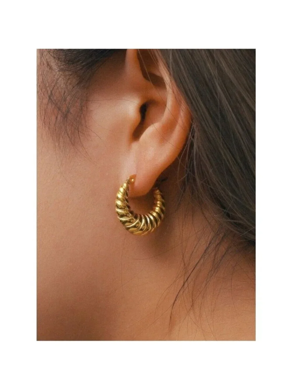Twisted Hoop Earrings Q1056